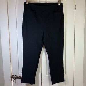 Chico's Brigitte So Slimming Black Pull On Ankle Pants Womens Size 1 US 8 Office